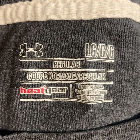 Under Armour Men’s Gray Short Sleeve Logo Heatgear Regular T-Shirt Tee Large - Picture 5 of 6